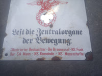 Rare Metal Sign - enameled - Völkischer Beobachter