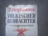 Rare Metal Sign - enameled - Völkischer Beobachter