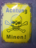 Metal Sign - enameled - Achtung Minen !